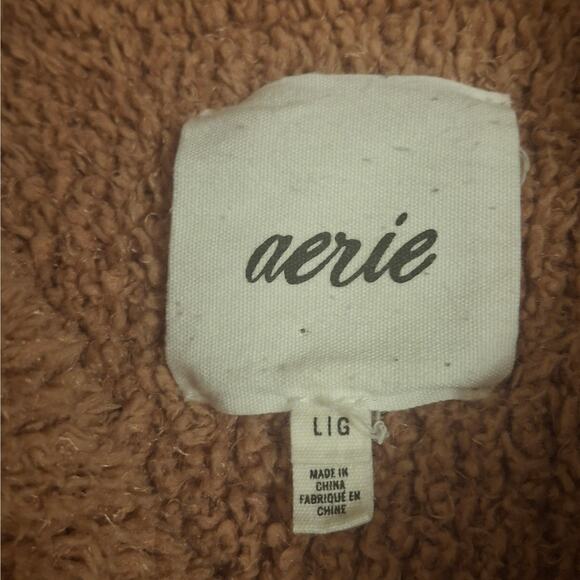 Aerie Teddy Sherpa Jacket Warm Brown Size Large - NWOT - Picture 3 of 6